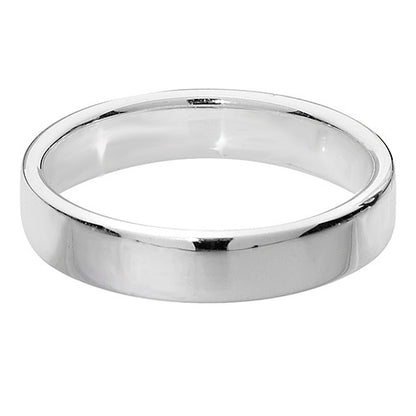 Silver 4mm Soft Court Wedding Ring