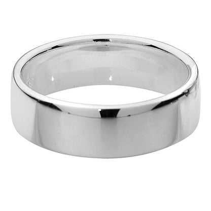 Silver 6mm Soft Court Wedding Ring