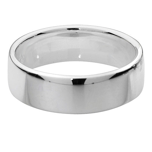 Silver 6mm Soft Court Wedding Ring