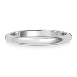 9ct White Gold 2mm D Shape Wedding Ring