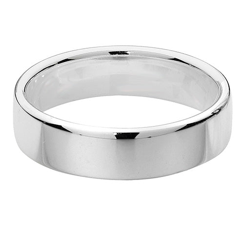 Silver 5mm Soft Court Wedding Ring