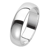 Silver D Shape 5mm Wedding Ring