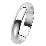 Silver 4mm D Shape Wedding Ring