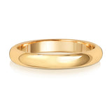 9ct Yellow Gold 3mm D Shape Wedding Ring