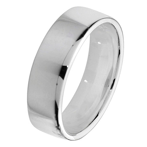 Silver 6mm Soft Court Wedding Ring