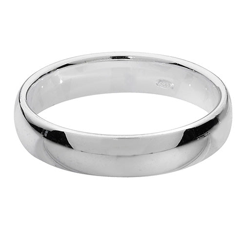 Silver Traditional Court 4mm Wedding Ring