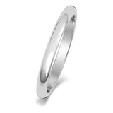 9ct White Gold 2mm D Shape Wedding Ring