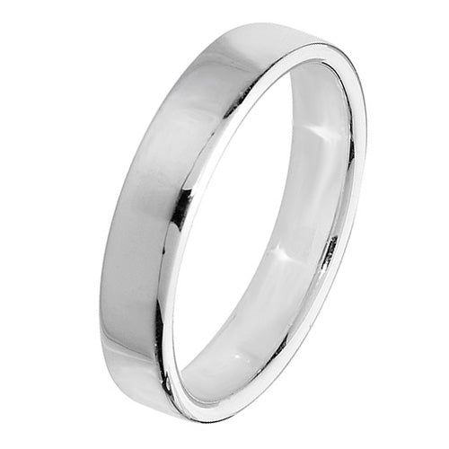 Silver 4mm Soft Court Wedding Ring