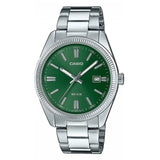 Casio Analogue Green Dial Stainless Steel Bracelet Watch