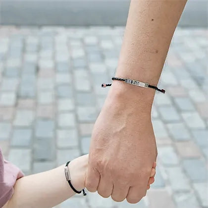 Fred Bennett Father and Son Leather Stainless Steel Bracelet Set