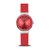 Bering Ladies Classic | polished silver | Red Strap Watch