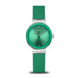 Bering Ladies Classic | polished silver | Green Strap Watch