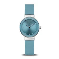 Bering Ladies Classic | polished silver | Blue Strap Watch