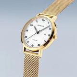 Bering Ladies Titanium | polished/brushed gold | Mesh B/W