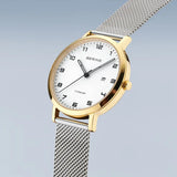 Bering Ladies Titanium | polished/brushed gold | Mesh B/W