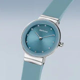 Bering Ladies Classic | polished silver | Blue Strap Watch