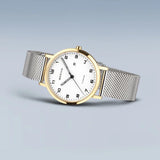 Bering Ladies Titanium | polished/brushed gold | Mesh B/W