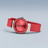 Bering Ladies Classic | polished silver | Red Strap Watch