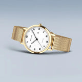 Bering Ladies Titanium | polished/brushed gold | Mesh B/W