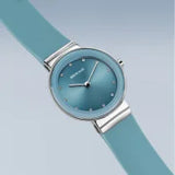 Bering Ladies Classic | polished silver | Blue Strap Watch