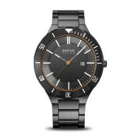 Bering Gents Solar | polished/brushed grey bracelet watch