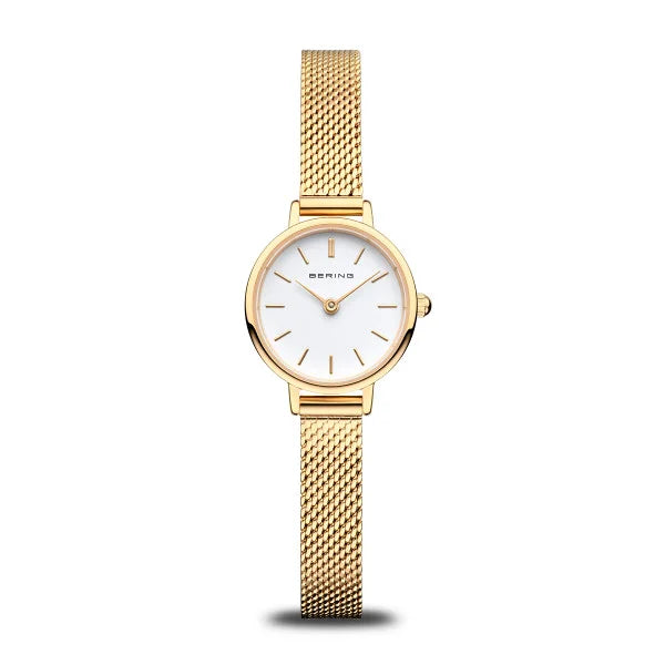 Bering Classic Ladies| Polished Gold Mesh Bracelet