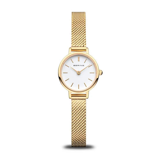 Bering Classic Ladies| Polished Gold Mesh Bracelet