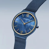 Bering Gents Ultra Slim | polished/brushed blue | Mesh Bracelet Watch