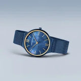 Bering Gents Ultra Slim | polished/brushed blue | Mesh Bracelet Watch