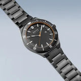 Bering Gents Solar | polished/brushed grey bracelet watch