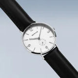 Bering Gents Classic | polished silver | Black Strap Watch