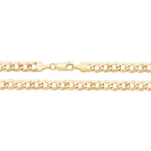 9CT YELLOW GOLD FLAT BEVELLED CURB CHAIN