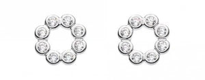 Open Circle Round Zirconia Stud Earrings