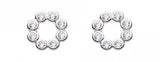 Open Circle Round Zirconia Stud Earrings