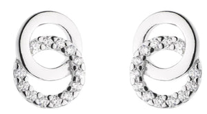 Dew Double CZ Circle Stud Earrings