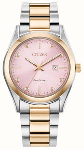 Citizen Ladies Eco-Drive (33mm) Pink Diamond-Set Dial / Two-Tone Stainless Steel Bracelet