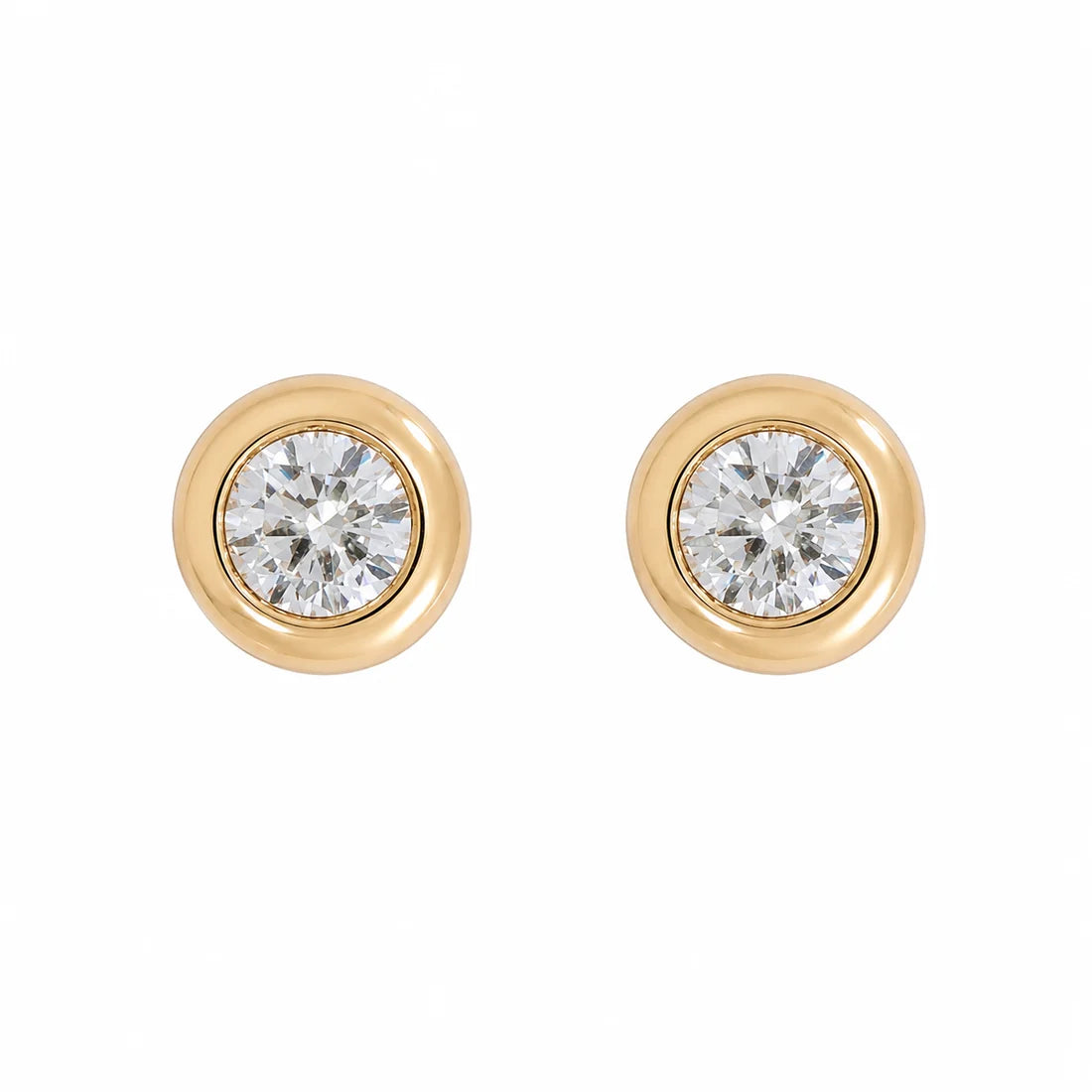 Burren Windsor Bezel-Set CZ Stud Earrings
