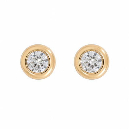 Burren Windsor Bezel-Set CZ Stud Earrings