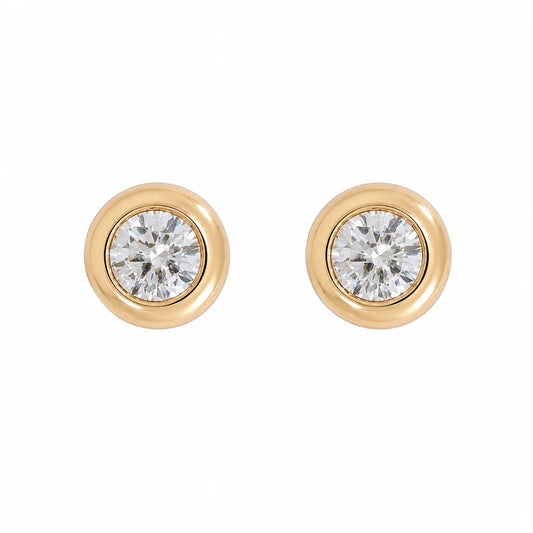 Burren Windsor Bezel-Set CZ Stud Earrings