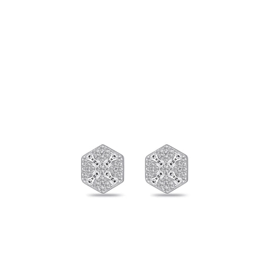 Hexagon Cross Ear Studs
