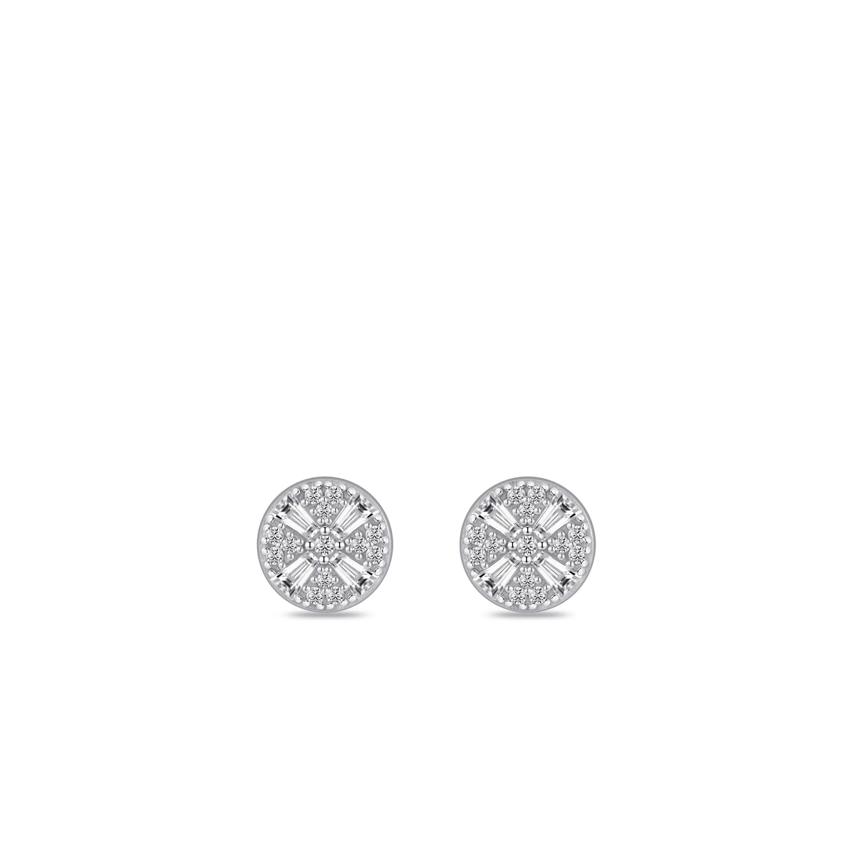 Cross Round Ear Studs