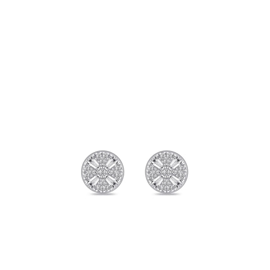 Cross Round Ear Studs