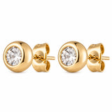 Burren Windsor Bezel-Set CZ Stud Earrings