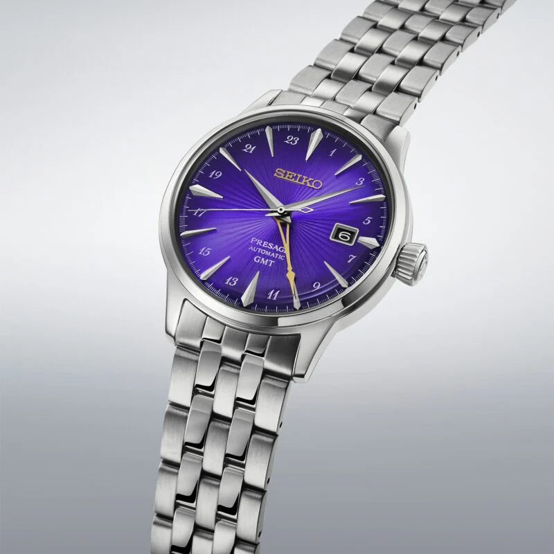 Seiko 145th Anniversary Presage Cocktail Time GMT Limited Edition in Edo Purple