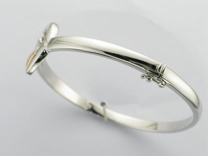 House Of Lor Silver Rose Gold Claddagh Bangle