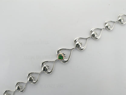 House Of Lor Claddagh Green Stone Bracelet