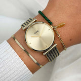 Cluse Triomphe Watch Mesh, Black, Full Gold Colour Mesh Bracelet Watch