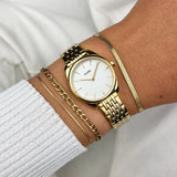 Cluse Féroce Mini Watch Steel White, Gold Colour Bracelet Watch