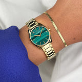 Cluse Féroce Mini Stainless Steel, Green, Gold Colour Bracelet Watch