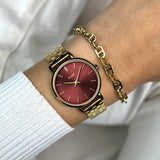 Cluse Boho Chic Petite Watch Steel, Dark Cherry, Gold Colour Bracelet Watch